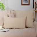 Throw Pillow Covers Set of 2, Soft Chenille Decorative Cushion Covers with Hidden Zipper for Sofa, Couch, Bedroom & Boho Farmhouse Home Decor 20 x20in (Beige)