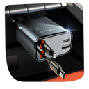 LISEN Retractable Car Charger, for Valentines Day Gifts for Him Her, 69W Cars Adapter USB C Fast Charger for iPhone 17 16 14, Car Accessories Gadgets for Men, Anniversary Birthday Gifts for Men Women