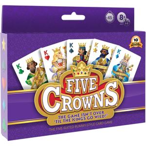 PlayMonster Five Crowns — The Game Isn't Over Until the Kings Go Wild! — 5 Suited Rummy-Style Card Game — For Ages 8+
