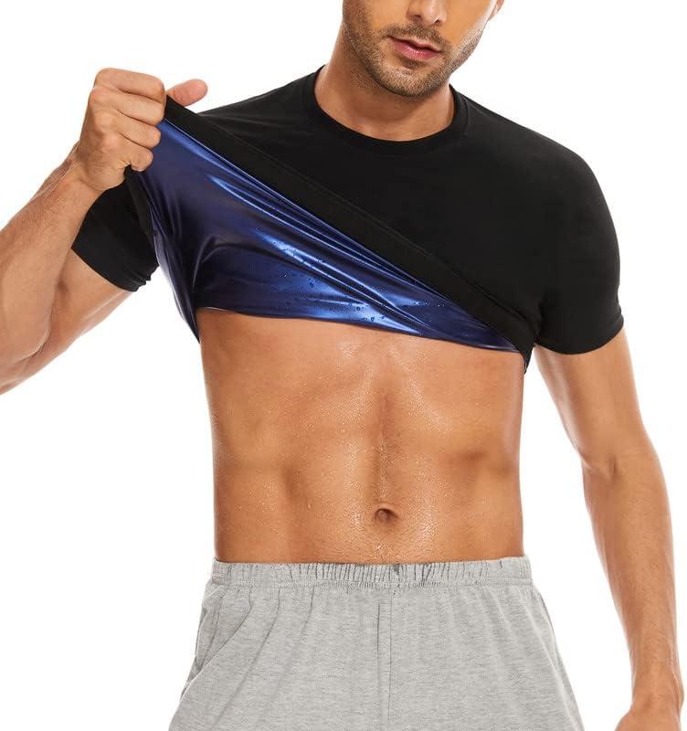 SHAPERIN Sauna Shirt for Men Sauna Tops Heat Trapping T-shirt Sauna Suit Workout Sweat Vest Body Shaper Gym Workout (X-Large, Black)