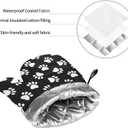 Perinsto Cute Dog Animal Paws Oven Mitts & Pot Holders 4 Pcs Set, Decorative Heat Resistant Cooking Gloves Microwave Oven Gloves for Kitchen Baking Grilling BBQ