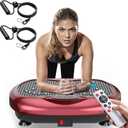 Natini Vibration Plate Exercise Machine - Whole Body Workout Vibration Platform Lymphatic Drainage Machine for Weight Loss Home Fitness with Resistance Bands Remote