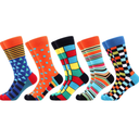 WeciBor Men's Dress Colorful Novelty Funny Casual Combed Cotton Crew Socks 5 Pack Size 12-16