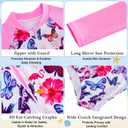 uideazone 2-9 Years Girls Long Sleeve Swimsuit One Piece Bathing Suit Zipper UPF 50+ Rashguard Swimwear (4-5T, A3-butterfly-1)