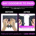 Cloud Nine C989M Ergonomic Mechanical Keyboard for PC - Kailh Tactile Brown Switches - RGB Light Up LED Backlit with USB - Ergo Split Key Board with Macro