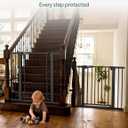 Babelio 26-40" Wide Baby Gate for Stairs & Doorways, 3 Ways Locking System with Auto-Close, Pressure Mounted No Drilling, Easy Install for Stairs, Hallway, Kitchen, Indoor Use, Black (2 Pack)