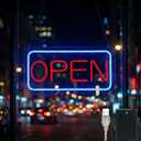 16x9in LED Open Sign for Business Window  Ultra Bright 5-Mode Neon Sign with 5-Level Dimmer, USB or Battery Powered Light Up Sign for Storefronts, Cafes, Bars