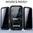 Lanhiem Magnetic for iPhone 17 Pro Case, Built-in Privacy Screen Protector, IP68 Waterproof Dustproof Case, Compatible with MagSafe, Anti-Spy Full Body Phone Case for iPhone 17 Pro 6.3", Black