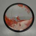 SANDCLE Moving Sand Art Liquid Motion - Moving Sand Art Picture Decor 3D Deep Sea Sandscape, Round Glass Frame Display Flowing Sand Relaxing Toy for Desktop Home Office Work Decoration(Red, 12")