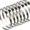 5" Adjustable 304 Stainless Steel Duct Clamps Hose Clamp Pipe Clamp Air Ducting Clamp worm drive hose clamps (8Pcs)