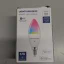 Lightinginside E12 Smart Light Bulbs 60W Equiv., Work with Alexa/Google Home/SmartLife, 500LM 6W RGBCW Candle Candelabra LED Light Bulbs, No Hub Required, 2.4G WiFi Bluetooth Bulb, ETL Listed, 4PCS (Multicolor)