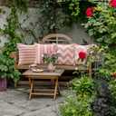 2 x OTOSTAR Set of 4 Waterproof Throw Pillow Covers 16x16 Inch Farmhouse Geometric Square Pillow Cases for Couch Patio Furniture Balcony Garden Outdoor DecorationGeometry70-Pink