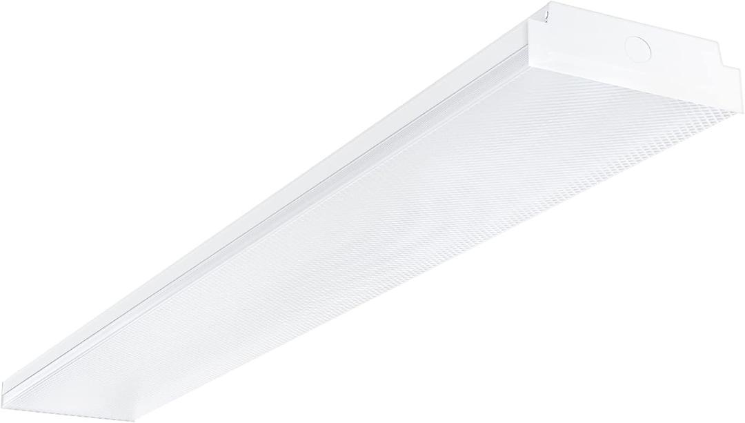 ANTLUX 4FT LED Wraparound Light 40W LED Garage Shop Lights, 40W 4400LM, 4000K, 4 Foot Wrap Around Fixture, 48 Inch Linear Strip Flush Mount Office Ceiling Lighting, 128W Fluorescent Tube Replacement