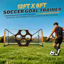 12x6FT Soccer Goal with 10-Hole Precision Target, Heavy-Duty Frame