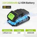 21V 2.0 Ah Lithium-Ion Battery Pack, Rechargeable Battery for WB0702 Power Drill Replacement Aceessory, Compatible Power Drill