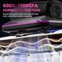PATO Mattress Vacuum Cleaner, Wireless Handheld Bed Vacuum Cleaner with UV-C Light, HEPA Filter and Ultrasonic Vibration, 12KPa, Suitable for Beds, Sofas, Car Seats, Carpets (Purple)