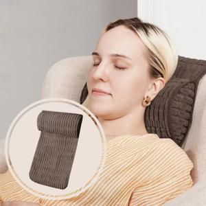 WdFour Headrest Memory Foam Pillow, Support Cushions for Neck, Back or Leg for Sofas, Recliners, Office Chairs, Massage Chairs for Neck Pain Relief and Cervical Support. (Brown, 13" Wx5.5 Lx3 D, 1PC)