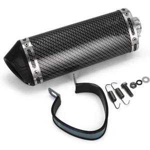 Universal 1.5" Inlet Exhaust Muffler With Removable DB Killer Slip On Dirt Street Bike Motorcycle Scooter - Carbon Fiber Color