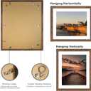 20x24 Picture Frame Set of 2, 20 x 24 Wood Poster Frames with Mat for 16x20, Wooden Photo Frames with Tempered Glass Cover for Wall Display, Rustic Brown, 20x24-2Pack