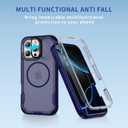 Korecase Magnetic for iPhone 16 Pro Case 6.3" [Compatible with Magsafe] Military-Grade Drop Proof Double Protection Bumper Phone Case Frosted Blue