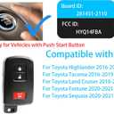 Smart Key Fob for Toyota Highlander 2016-2019, Alliskeys Proximity Remote Control Key Fob Compatible for Toyota Highlander Tacoma 2016-2019 HYQ14FBA 89904-35040 281451-2110