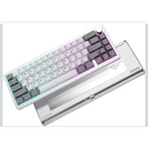 YUNZII AL68 Wireless Mechanical Keyboard,Full Aluminum CNC,60% Layout with Knob, QMK/VIA Software,Gasket Mounted,Hot Swappable,RGB Backlit,BT/2.4G/USBC for Mac/Win (Silver, Gateron Zero)