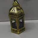 Mini Lantern with Flickering LED Candles Set of 10, Hewory Gold Vintage Decorative Hanging Candle Lanterns for Halloween, Christmas, Wedding Decorations, Party, Table Centerpiece, Battery Included