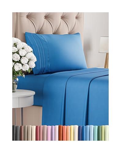 Twin Size 1Piece  - Comfy Breathable & Cooling Bed Sheets Set - Hotel Luxury Bedding for Women, Men, Kids, Teens, Boys & Girls - Deep Pockets, Soft and Wrinkle Free - Oeko-Tex - Royal Blue