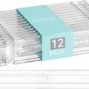 Yieach 12Pack 3.2 Inch Shallow Acrylic Drawer Dividers for Clothes -Expandable from 15-21''- Adjustable Drawer Dividers for Baby Clothing, Sock, Underwear, Clear in Drawer Separators for Dresser, Kitchen