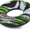 Intex River Rat 48 Inch Inflatable Vinyl Towable Boat Floating Tube Raft for Swimming Pool and Lake in Green Rat or Graffiti Rat Design, Color Varies