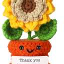 Teacher's Day Thank You Sunflower Gift for Teacher Father Mother Sister, Mini Appreciation Graduation Gifts for Friend Father College Student Women Men, Small Positive Crochet Present