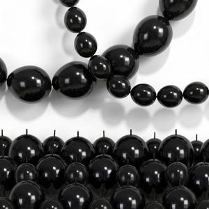 Black Linking Balloons, 120PCS Linked Balloon for Balloon Wall Arch Garland, Quick Link Balloons for Halloween Wedding Birthday Baby Shower Engagement Graduation New Years Party Decorations