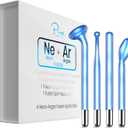 4-Piece Fusion Wand Acessory Set for Nuderma Wands - NuDerma NOT Included - Neon & Argon Fusion Glass applicators for Nuderma  High Frequency Upgraded Fusion Wand Set Compatible with Nuderma Systems