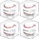Baseball Display Case, UV Protected Baseball Case, Acrylic Baseball Holder, Memorabilia Display Case for Single Ball, Memorabilia Showcase Autograph Ball Protector - for Official Size Ball  (Clear-4 Pack)