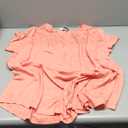OFEEFAN Women's Summer Tops 2025 Trendy Short Sleeve Shirts Smocked Crewneck Tee (XX-Large, Coral)