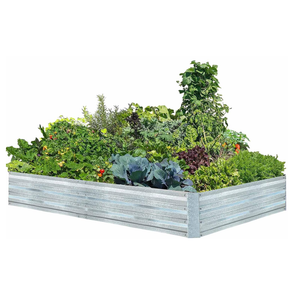 Galvanized Raised Garden Beds for Vegetables Large Metal Planter Box Steel Kit Flower Herb (8 x 4 x 1 ft * 1 Pack, Galvanized)