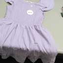Arshiner Lilac Dress for Girls Off Shoulder Double Pleated Sleeve Smocked Easter Holiday Tween Dresses Size 14-16