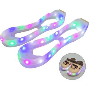 Men Women Kids Luminous Shoes Covers LED Shoe Lights Sneaker Accessories Light Up for Night Walking Party Dance Festivals (1-1.5 Big Kid)