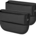 AC4®️ 2 Packs Universal Car Seat Gap Filler Organizer | Premium PU Leather Storage for Car, SUV & Trucks | Car Pocket Organizer for front seat, Cable Slots, Wallet, Sunglasses & Essentials