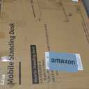 Mobile Standing Desk, Rolling Laptop Cart Adjustable Height with Cup Holder, 28 inch Portable Table with 4 Lockable Wheels, Black Computer Workstation with Hook and Slots for Home Office