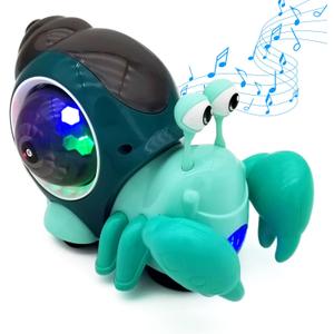 Tipmant Baby Toddler Electric Crab Cute Electronic Animal Vehicle Car Toy Crawl, Play Music, Luminous Light Kids Birthday (Green)