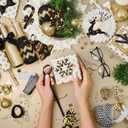 3 x 12" Christmas Pattern Paper & Sticker Kit Black Gold Scrapbook Premium Specialty Paper Double-Sided 12"x12" with 12 Designs 36 sheets for Scrapbooking Card Making Crafting