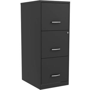Lorell NuSparc 3 Drawer Locking Filing Cabinet | Pre-Assembled Steel Construction | Space-Saving Design is Perfect for Home and Small Office | Letter-Size | Assembled in North America