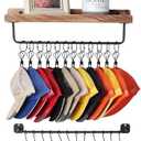 HYDERMUS Hat Organizer for Baseball Caps Wall Mount with Shelf Hat Hanger Metal Hat Holder Rack for Closet Wall Storage Organization Display Carbonized Black