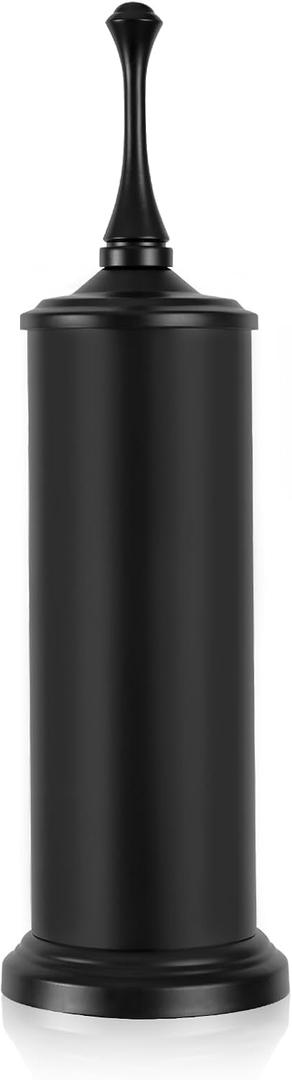 Black Toilet Brush and HolderExtra Long Handled Toilet Brush for BathroomStainless Steel Heavy Duty Toilet Bowl Brush,Toilet Cleaner Brush -Space Saving, Covered Brush, Durable, Deep Cleaning