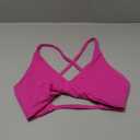 SUUKSESS Women 2 Piece Open Back Strappy Sports Bra Pack Twist V Neck Workout Crops (Small, #2 Hot Pink & Black)