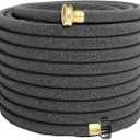Soaker Hose, 1/2" x 150FT Round-Rubber Garden Soaker Hose, Heavy Duty Water Seeper Soaker Hoses for Foundation Watering, Garden Beds, Garden, Lawn and Plants