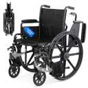Medline Lightweight Wheelchair for Adults With Swing-Back Desk-Length Arms, Swing Away Leg Rests, 300 lb Capacity, 18" Seat