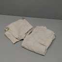 jinchan Tie Top Linen Kitchen Curtains Over Sink 24 Inch Length Tier Curtains Farmhouse Rustic Small Cafe Curtain for Bedroom Living Room Bathroom Half Window Light Filtering Privacy 2 Panels Crude (Verona Curde)