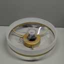 DLLT LED Ceiling Fan with Light: 16" Modern Low Profile Flush Mount Fandelier with App & Remote Control - Dimmable White Bladeless Fan Light Fixture for Bedroom Kids Room Living Room